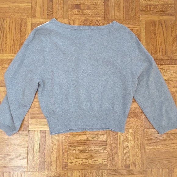 TOP Wet Seal Sweater Cropped Grey VTG Retro LG - Picture 3 of 5